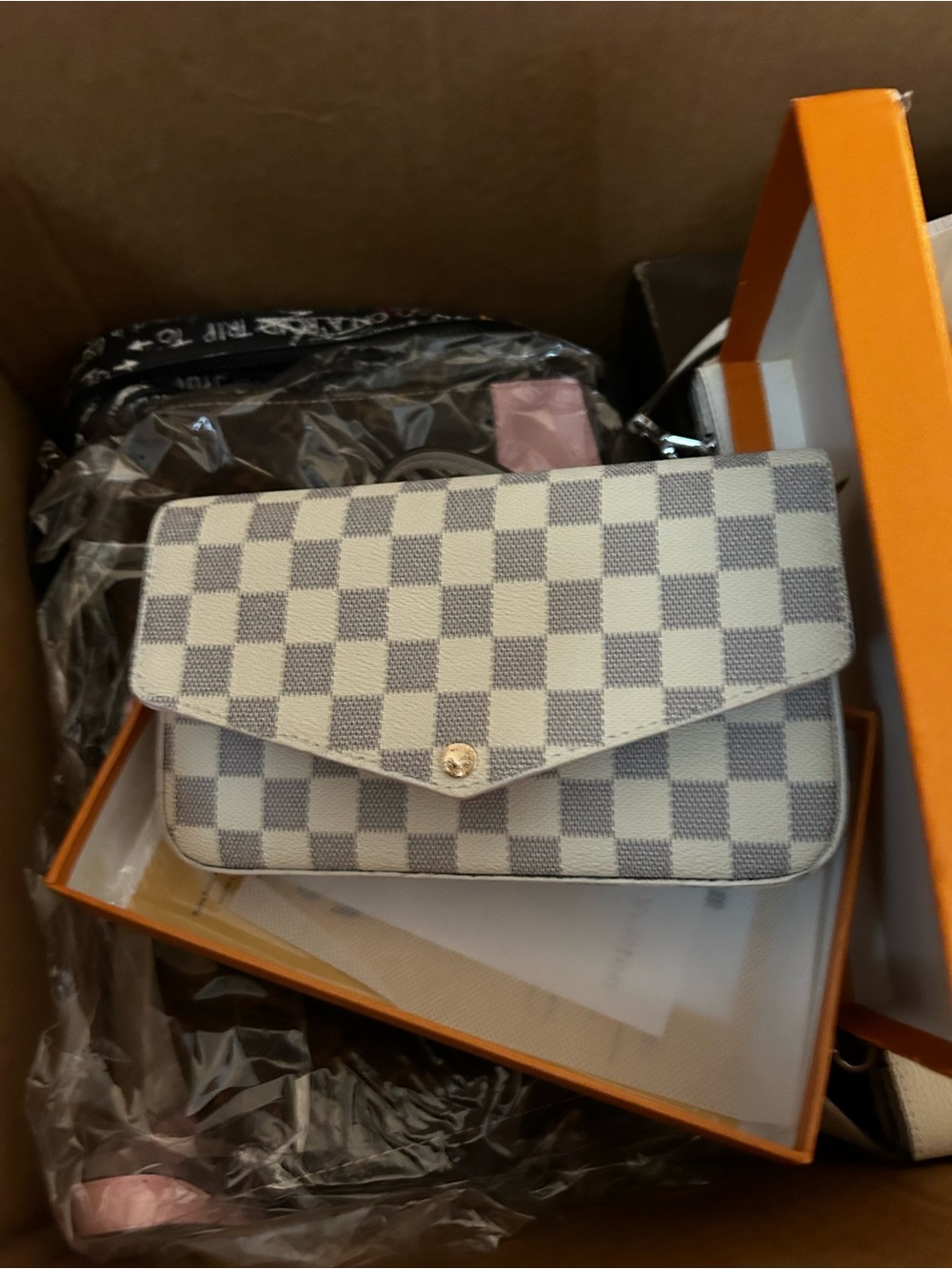 Checkerboard 3 piece Crossbody